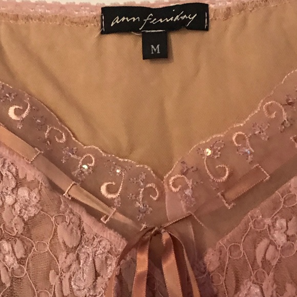 Ann Ferriday Pink Lace Top Y2K - Picture 3 of 4